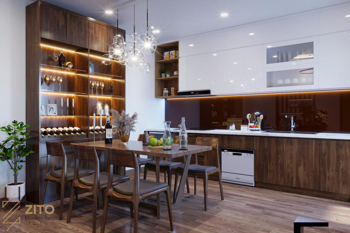 Full nội thất căn hộ chung cư Anland Premium- Bàn ghế ăn phòng bếp