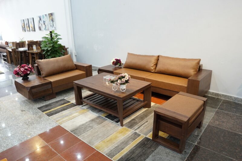 sofa zg 127 thiết kế hiện đại kết hợp bài trà gỗ