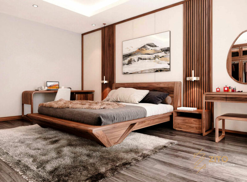 Giường ngủ gỗ tự nhiên ZA 802